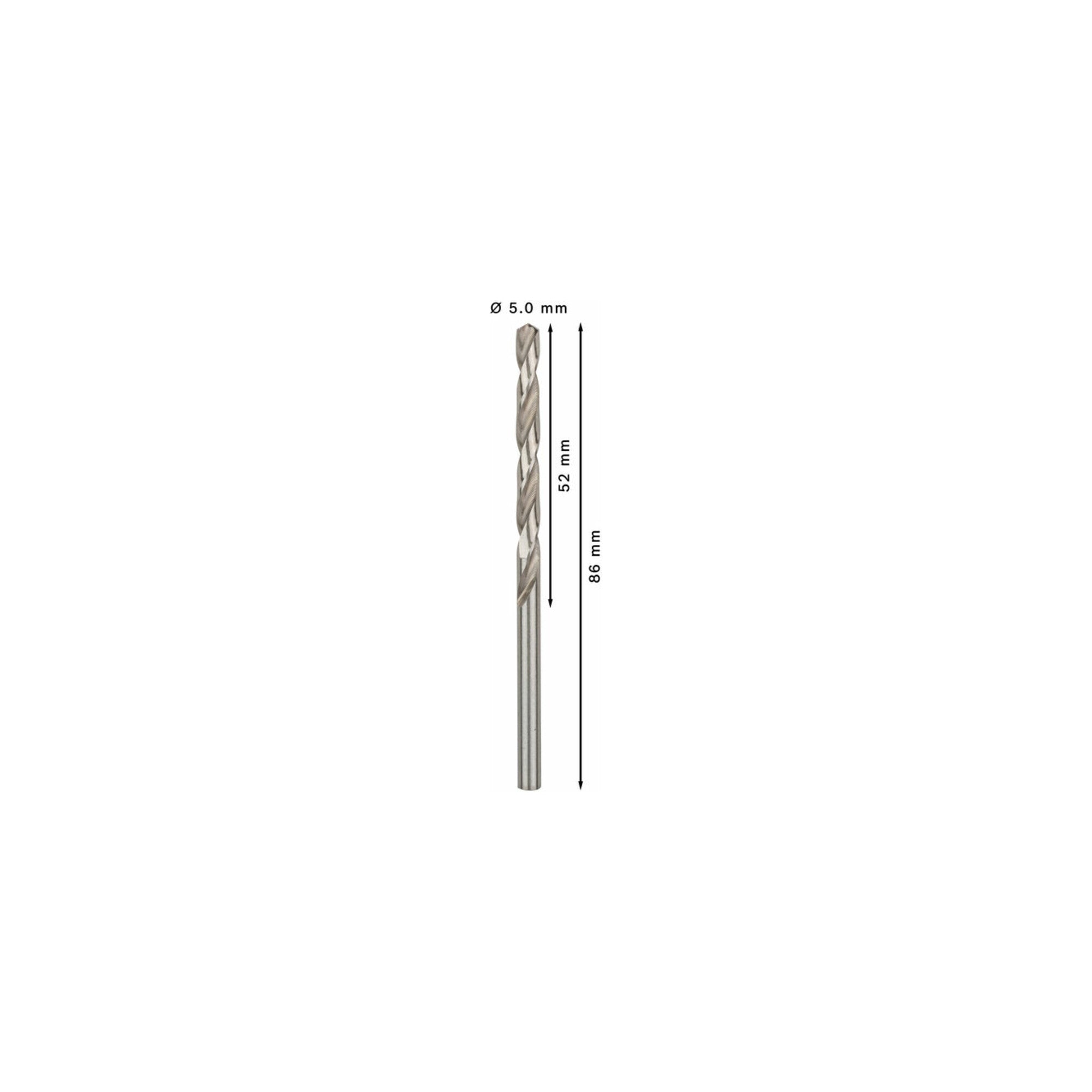 Bosch Metallbohrer HSS-G DIN 338 5 x 52 x 86 mm 10 Stk