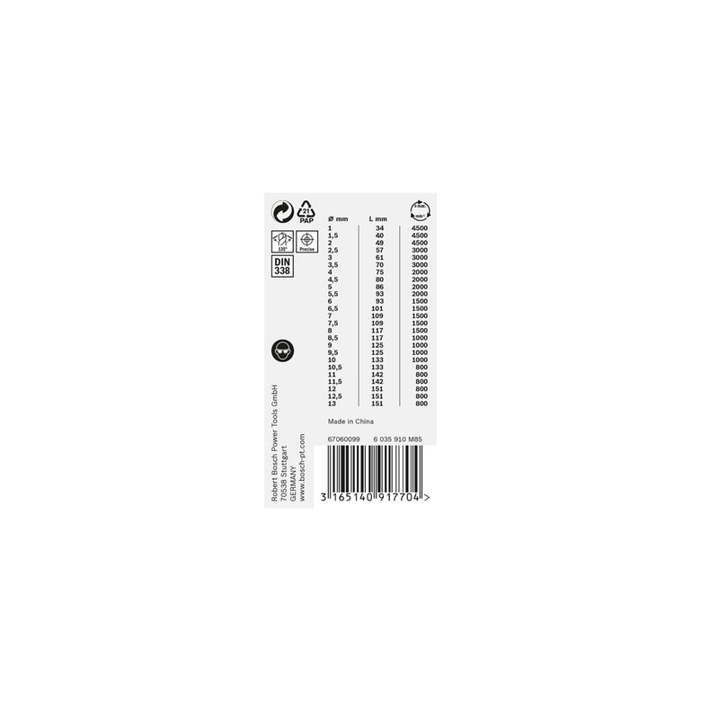 Bosch Metallspiralbohrer HSS-Set PointTeQ DIN 338 25-teilige ProBox