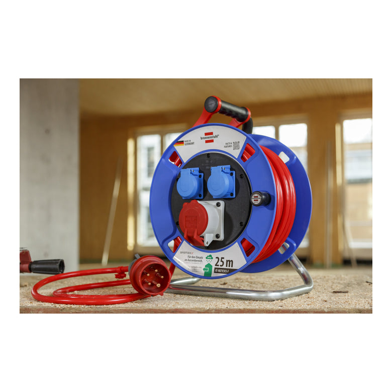 Brennenstuhl Garant CEE 1 IP44 Kabeltrommel (25m Kabel in signalrot, aus