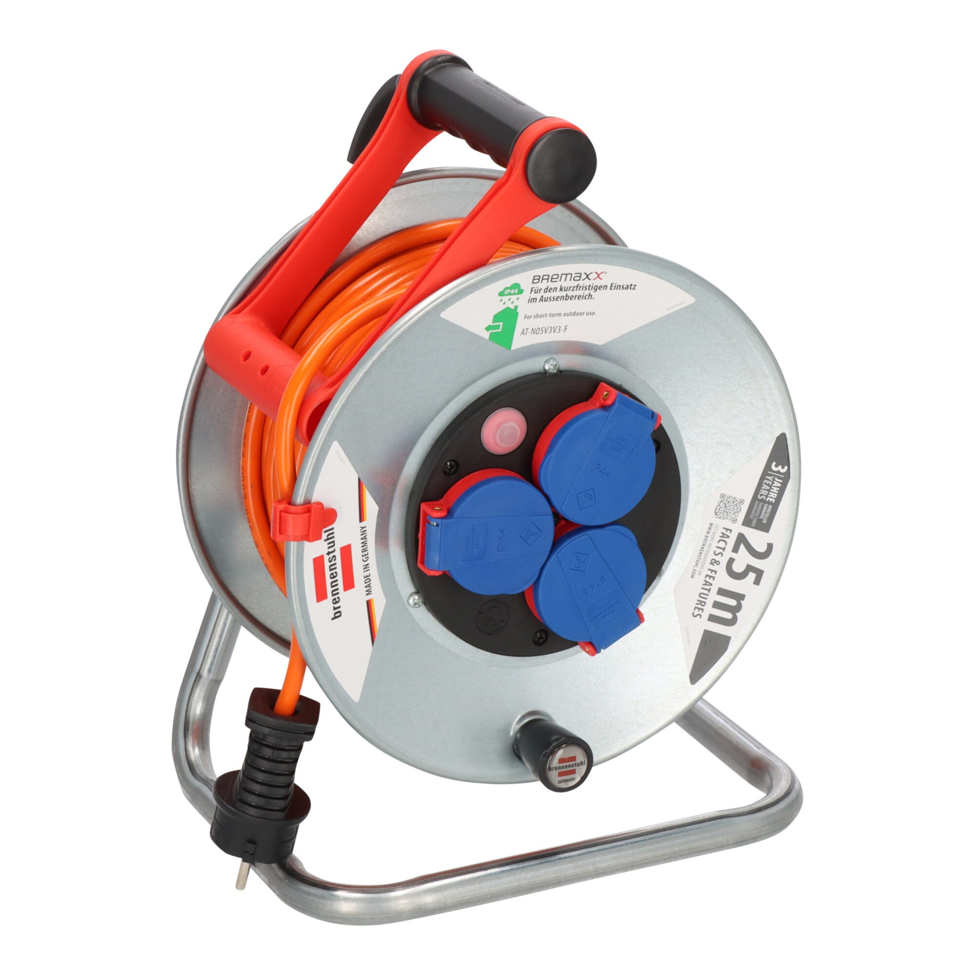 Brennenstuhl Garant S IP44 Kabeltrommel, 25m Kabel in orange