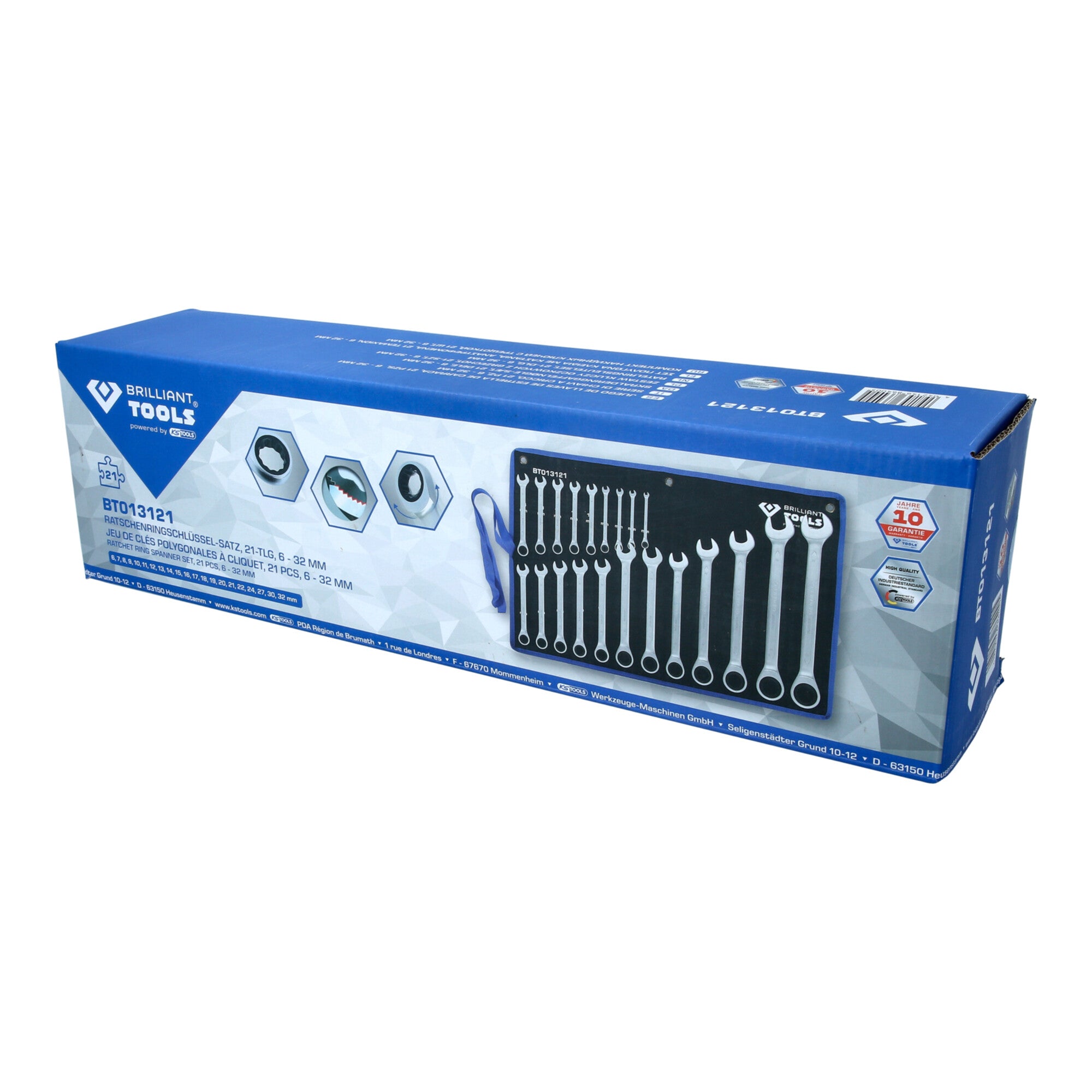 Brilliant Tools Ratschenringschlüssel-Satz, 21-tlg, 6 - 32 mm