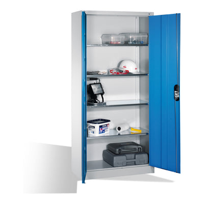C+P Werkzeugschrank mit Drehtüren, innen 4 Böden, H1950xB930xT400mm Front