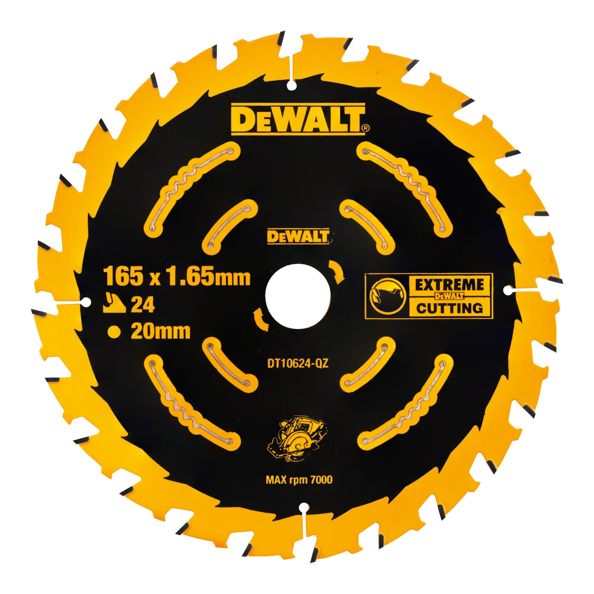 DEWALT Kreissägeblatt Akku 165/20 mm 24WZ DT10624-QZ