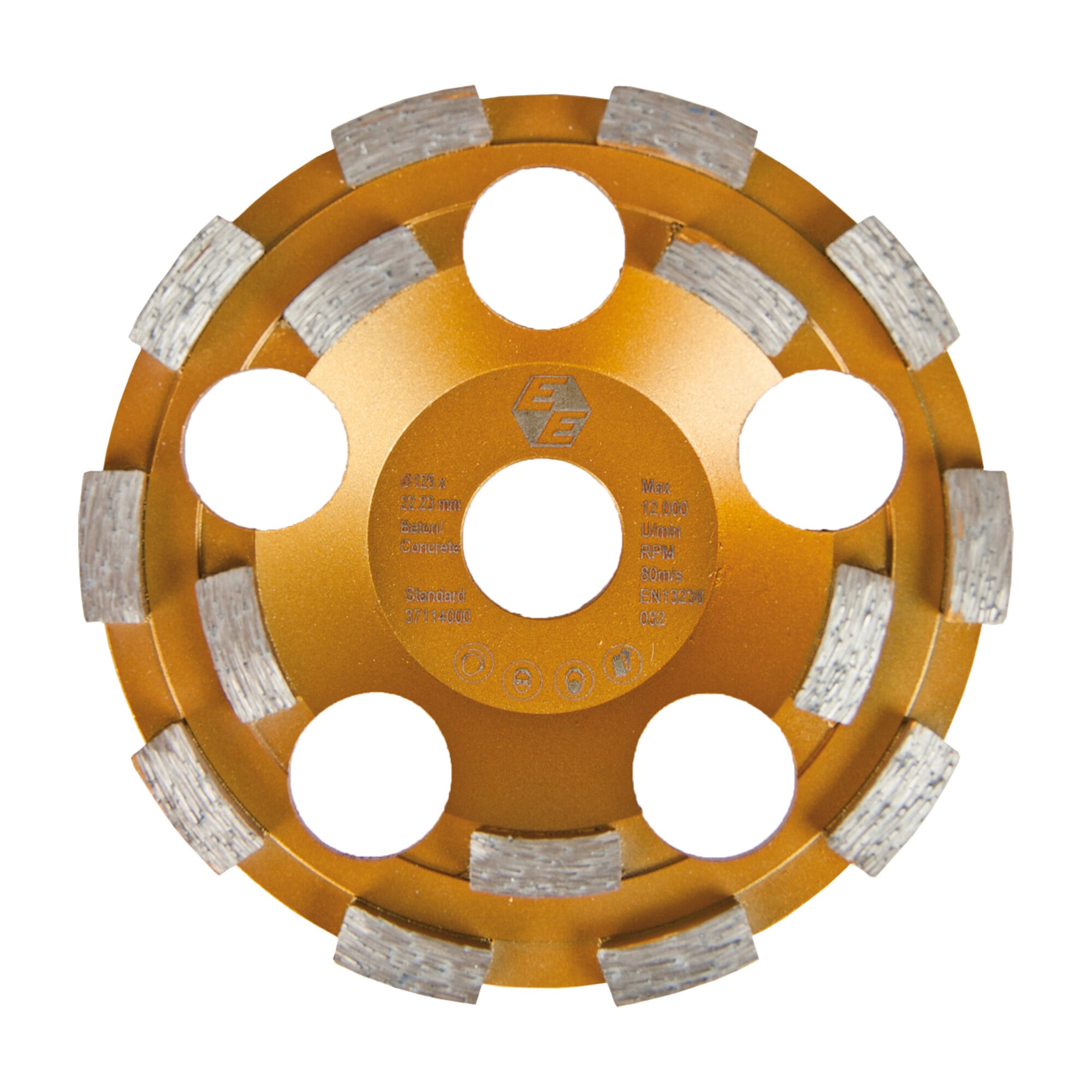 Eibenstock Diamant-Schleifteller Ø 125 mm -Standard- für Beton (gold)
