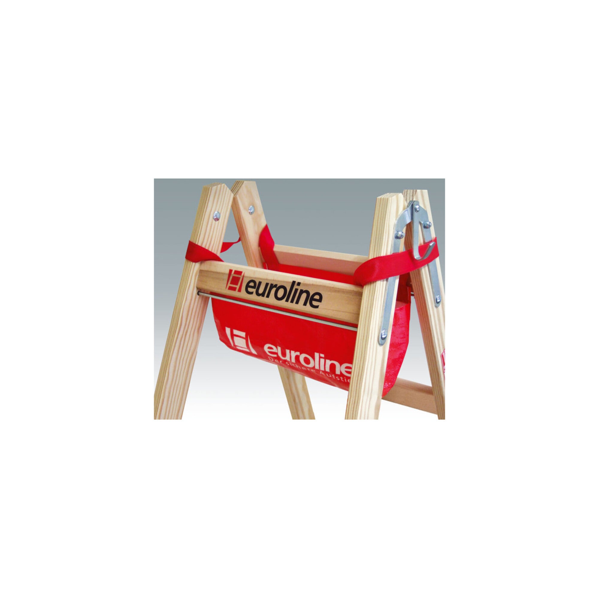 Euroline Holz-Sprossenstehleiter Nr. 10504 2 x 6 Comfort-Breitsprossen