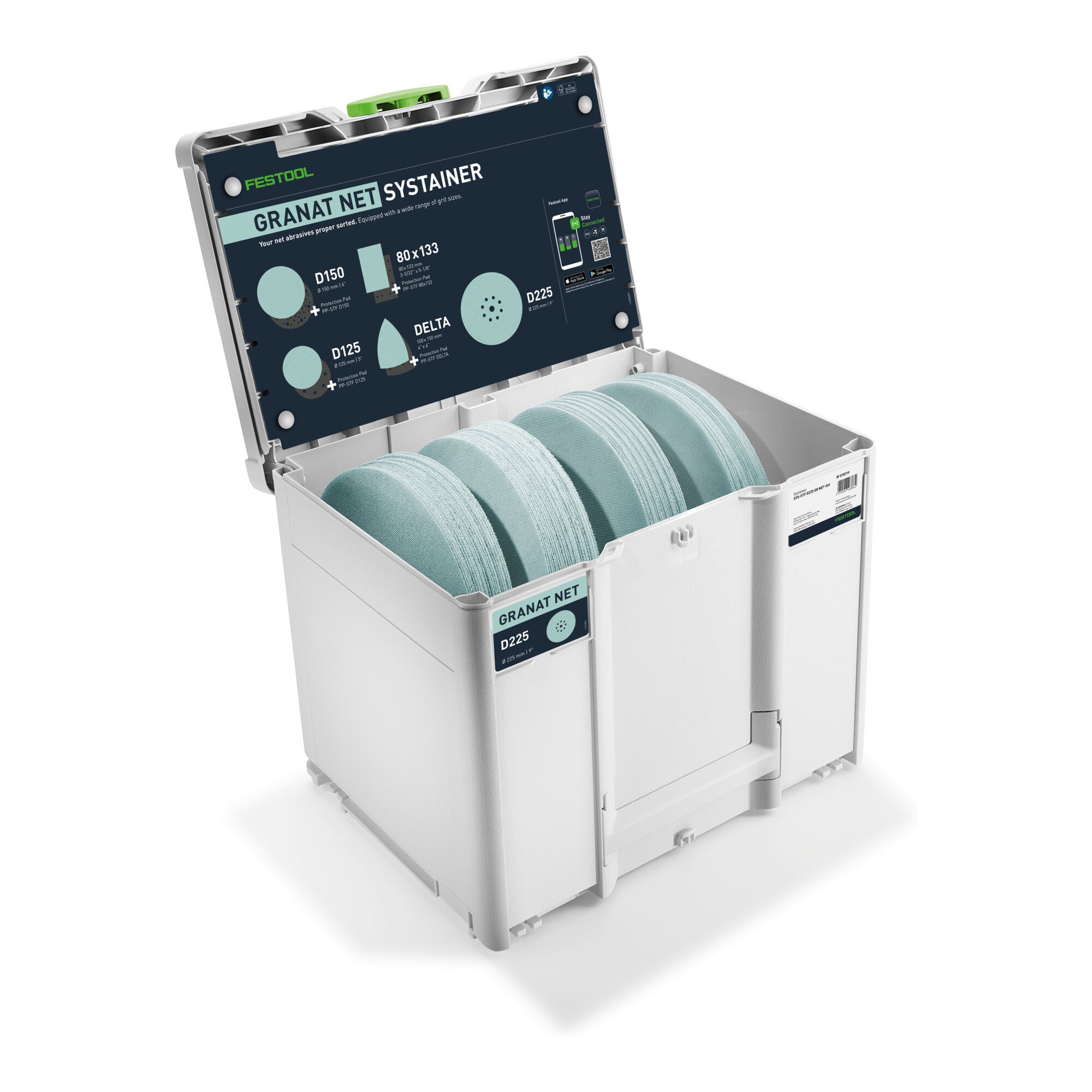 Festool Schleifmittel-Systainer³ Granat Net D225 GR NET SYS