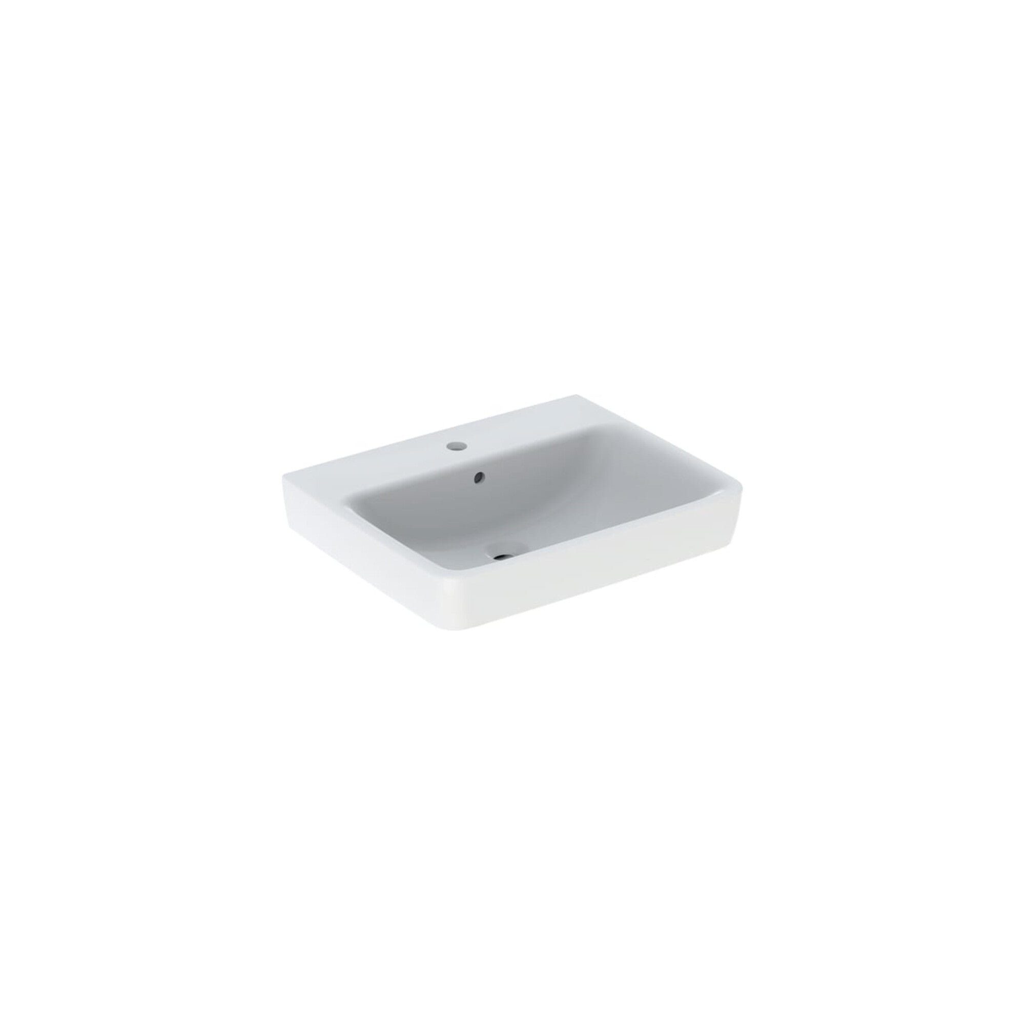 Geberit Waschtisch Renova Plan 60x48cm, Hahnl. mit., mit Überlauf, weiß