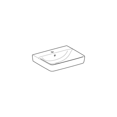 Geberit Waschtisch Renova Plan 60x48cm, Hahnl. mit., mit Überlauf, weiß