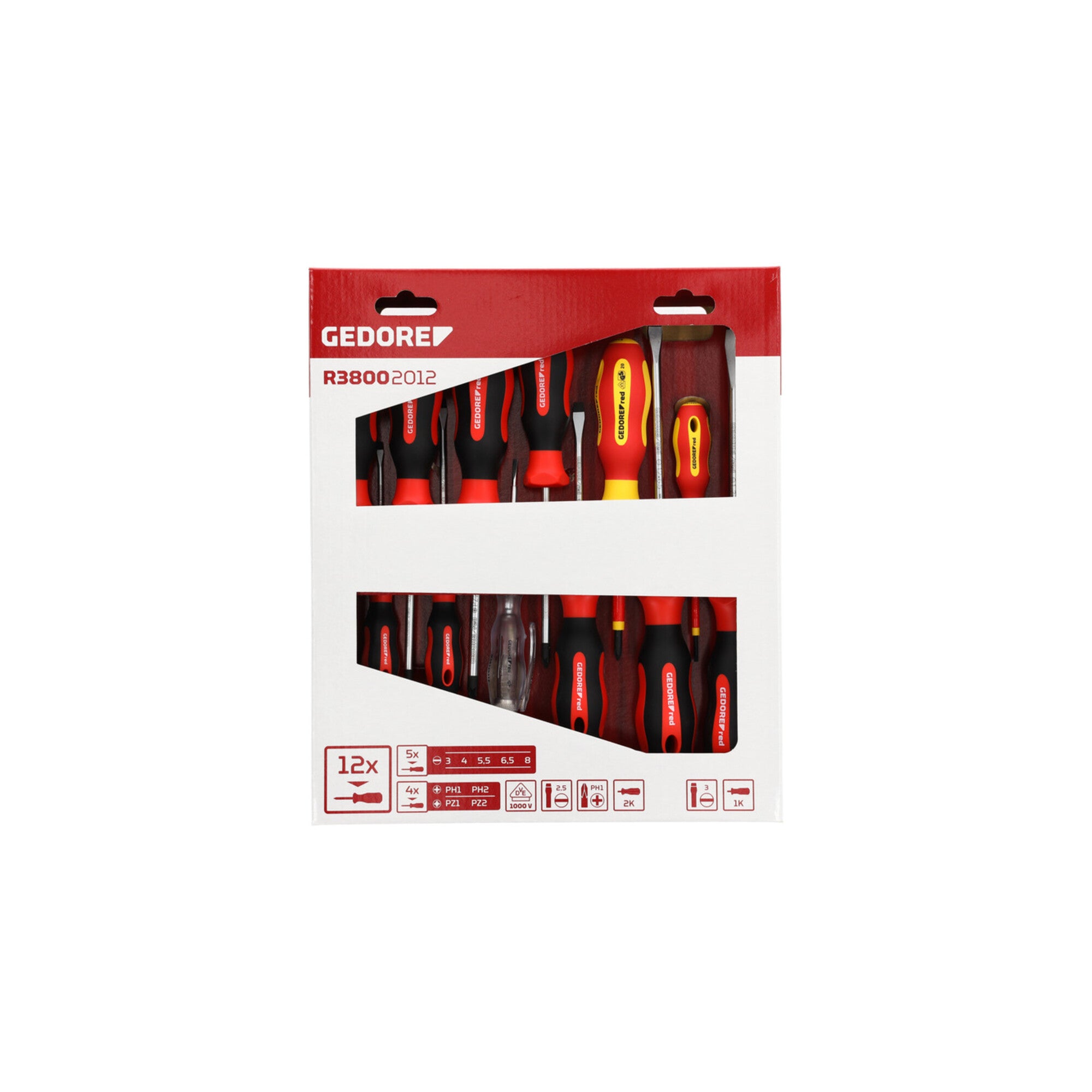 Gedore red Schraubendreher-Set 12-teilig, Schraubenzieher-Satz