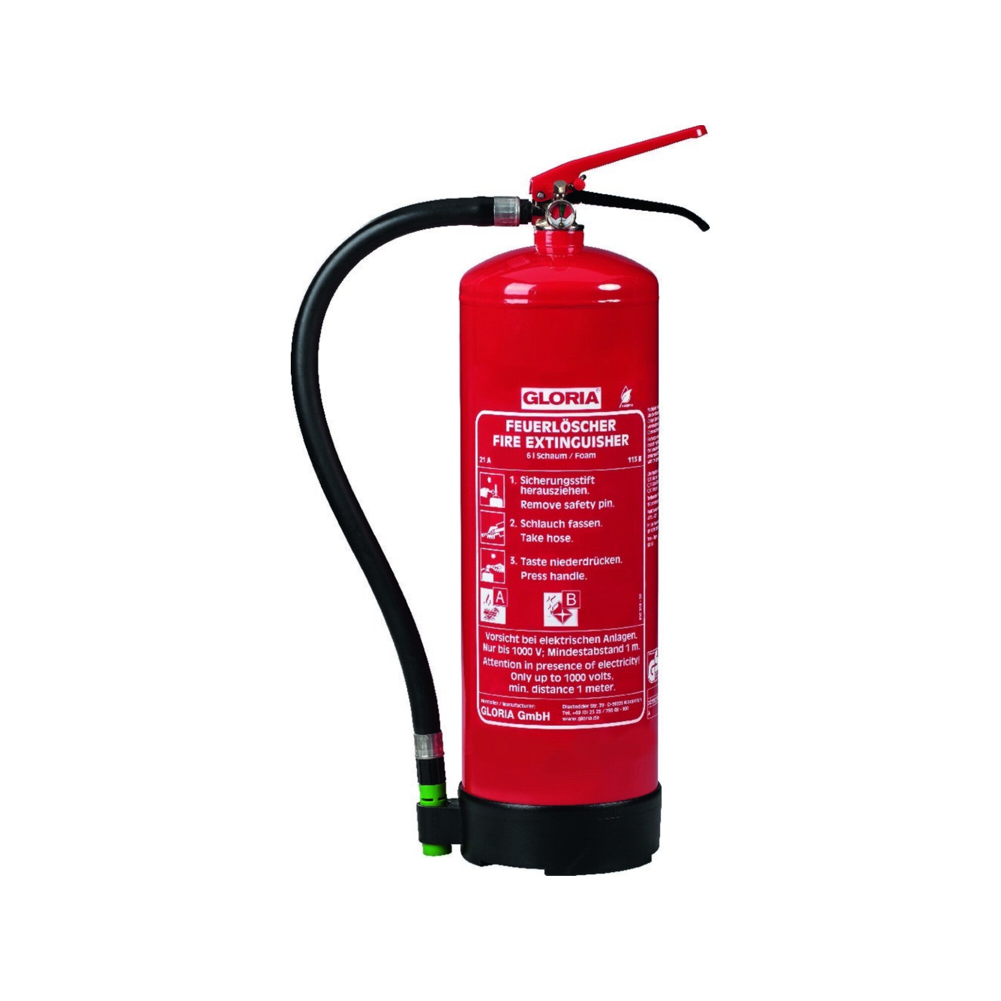 GLORIA Dauerdruckpulverlöscher 9 Liter SDE 9 flourfrei Brandklasse A& B