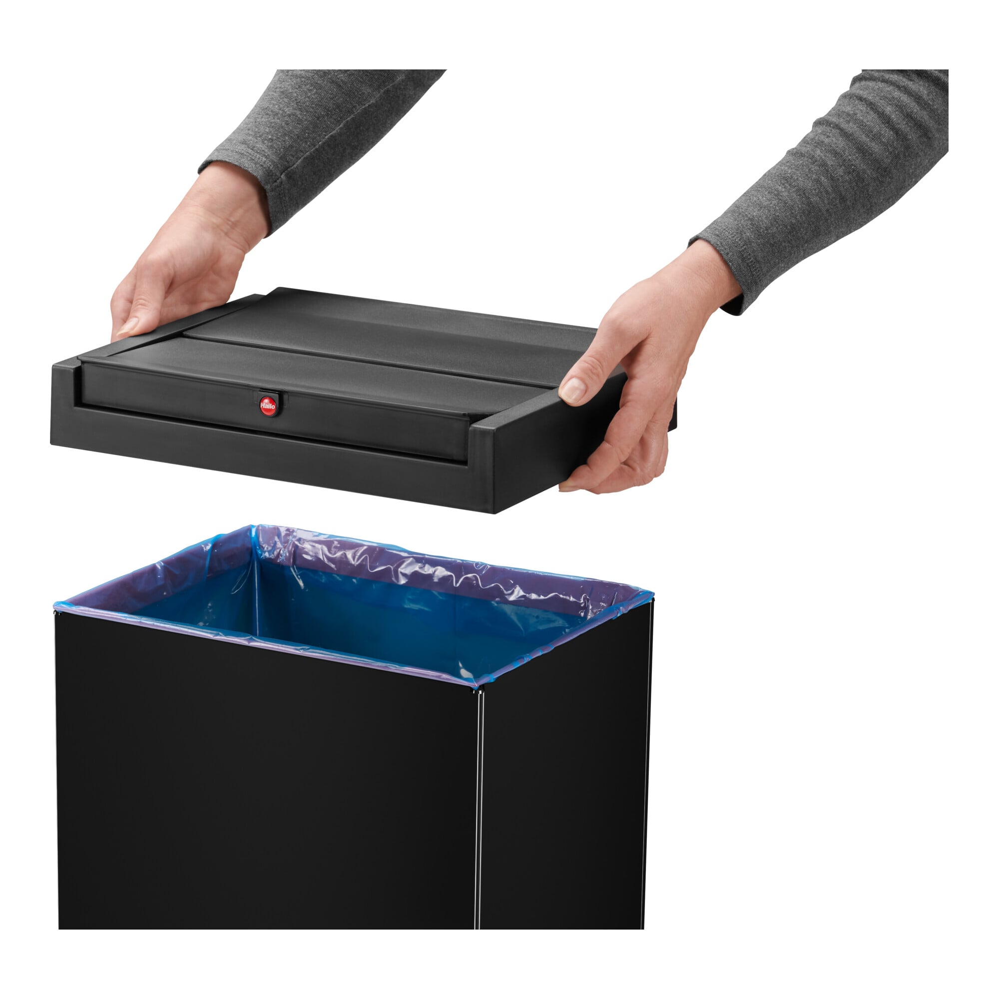 Hailo Big-Box Swing XL, Großraum-Müllbox, 52 ltr, Schwarz