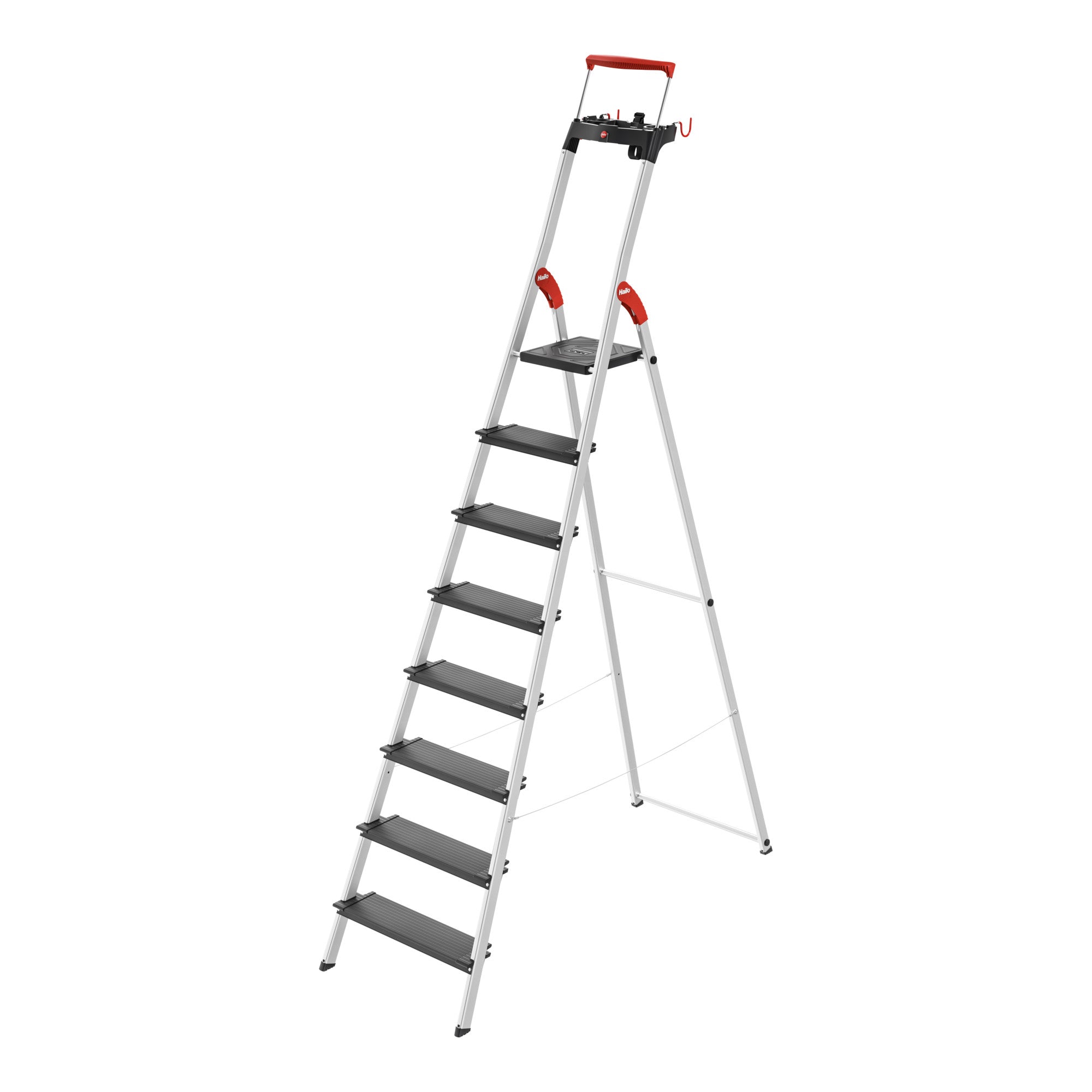 Hailo L100 TopLine, Alu-Sicherheits-Stehleiter, 8 Stufen