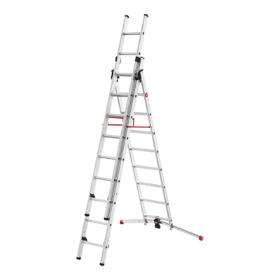Hailo S100 ProfiLOT, Aluminium Kombileiter 3-teilig, 2x9 + 1x8 Sprossen