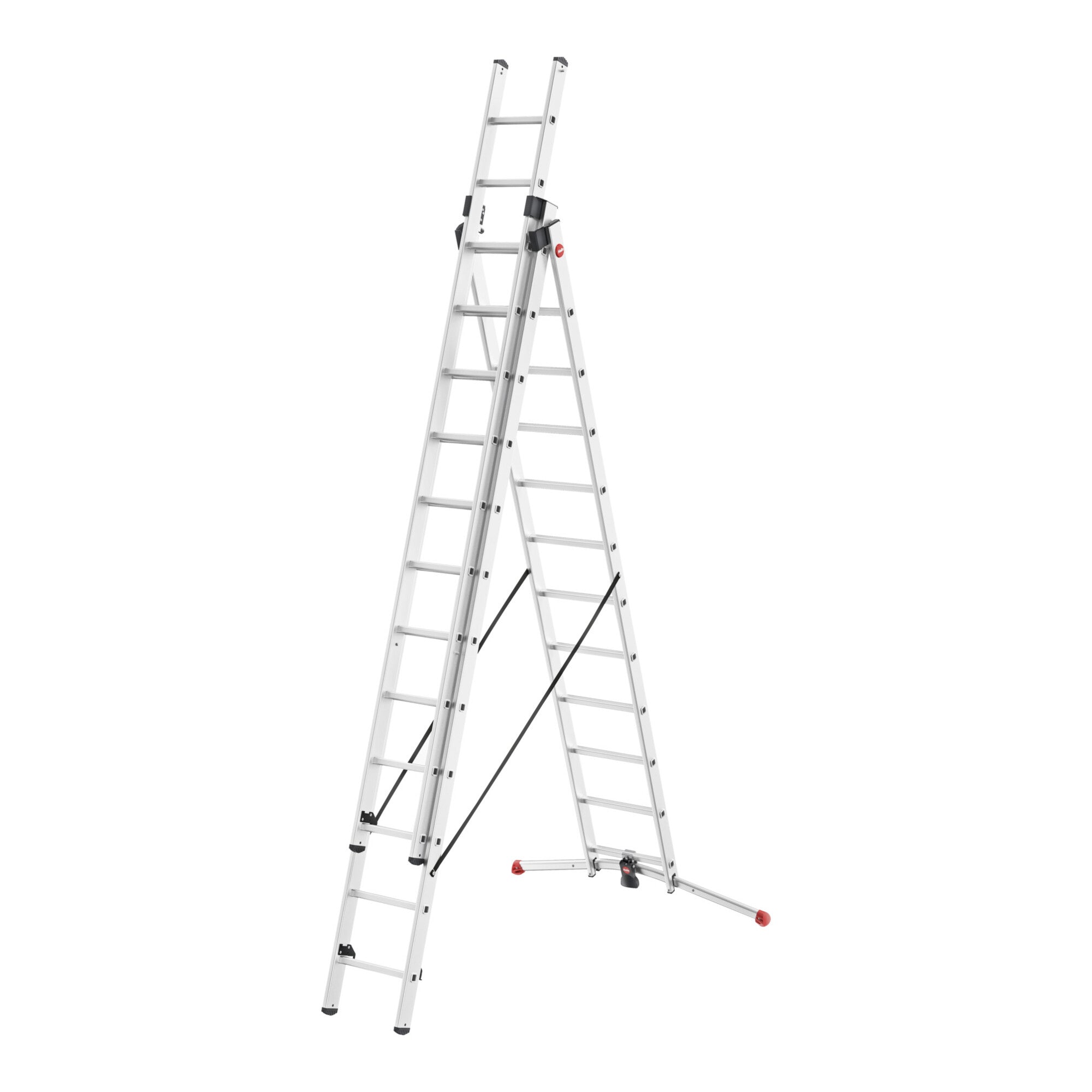 Hailo S100 ProfiLOT, Aluminium Kombileiter 3-teilig, 3x12 Sprossen