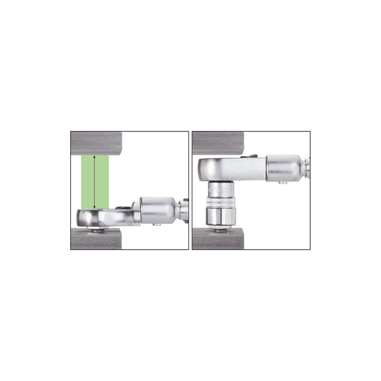 HAZET Einsteck-Ratschen-Ringschlüssel 6606D-18 Einsteck-Vierkant 14 x 18 mm
