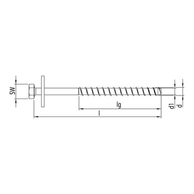 Heco MULTI-MONTI-plus S 12,0 x 200 Sechskantkopf A2K 25 Stk