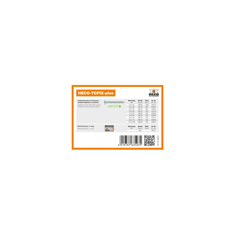 HECO-TOPIX-plus Profiset "Schreiner", Schraubensortiment