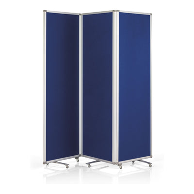 Magnetoplan Präsentationswand mobil, faltbar, royalblau, Filz blau, 1810 x 1800