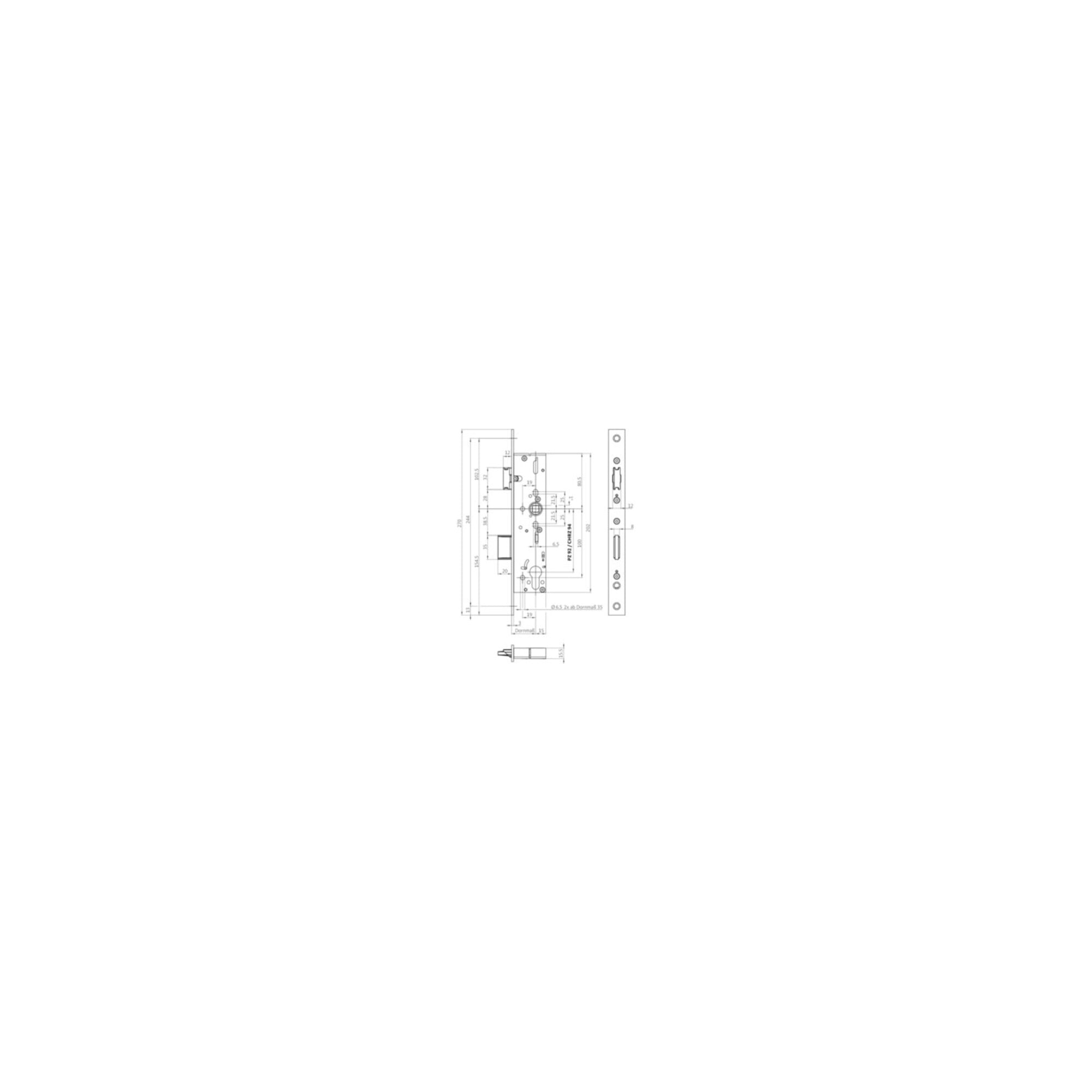 Panik-RR-Einsteckschl.B 1826 E DIN L/R 24/270/35/92/9mm ktg.BKS