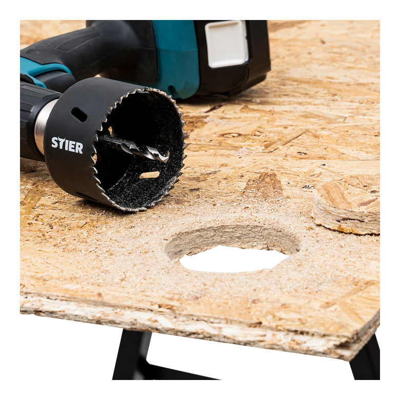 STIER 1/4" HEX adapter 1/2" 20 UNF for hole saws 14-32 mm including Allen key