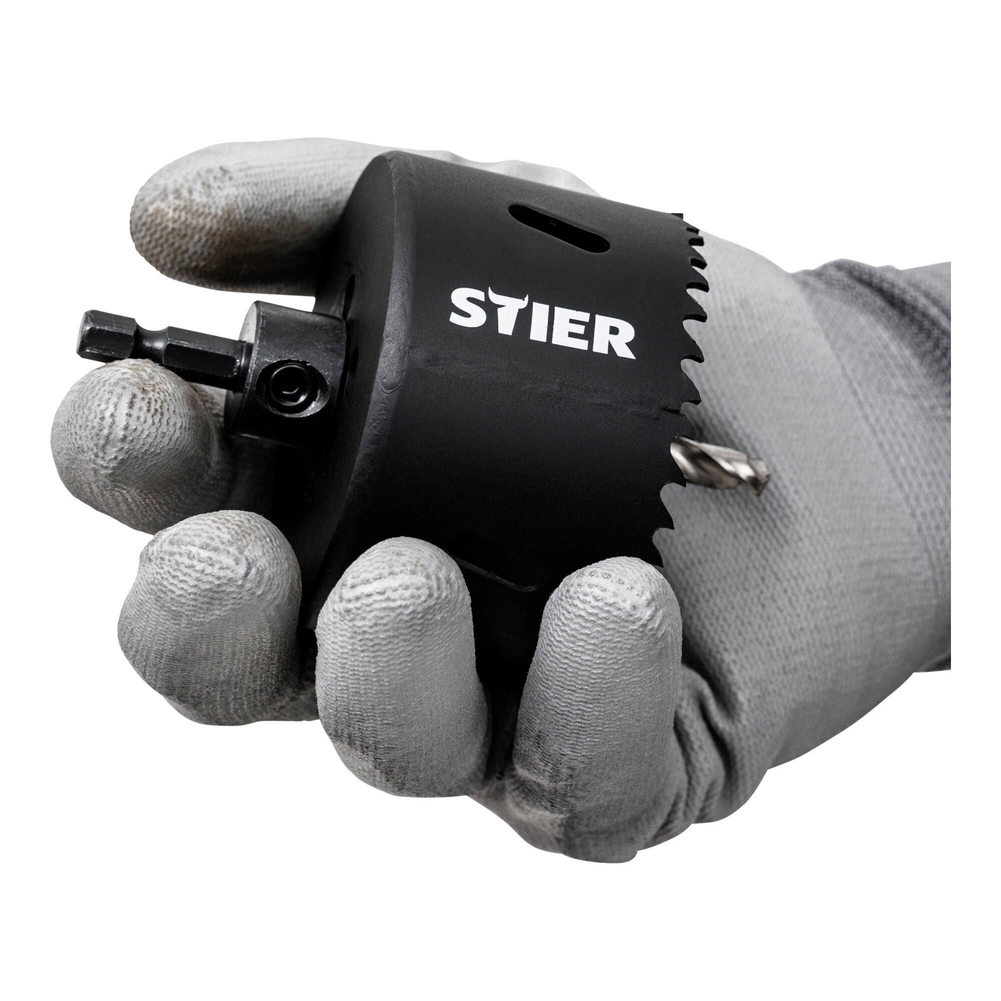 STIER 1/4" HEX adapter 5/8" 18 UNF for hole saws 32-60 mm including Allen key