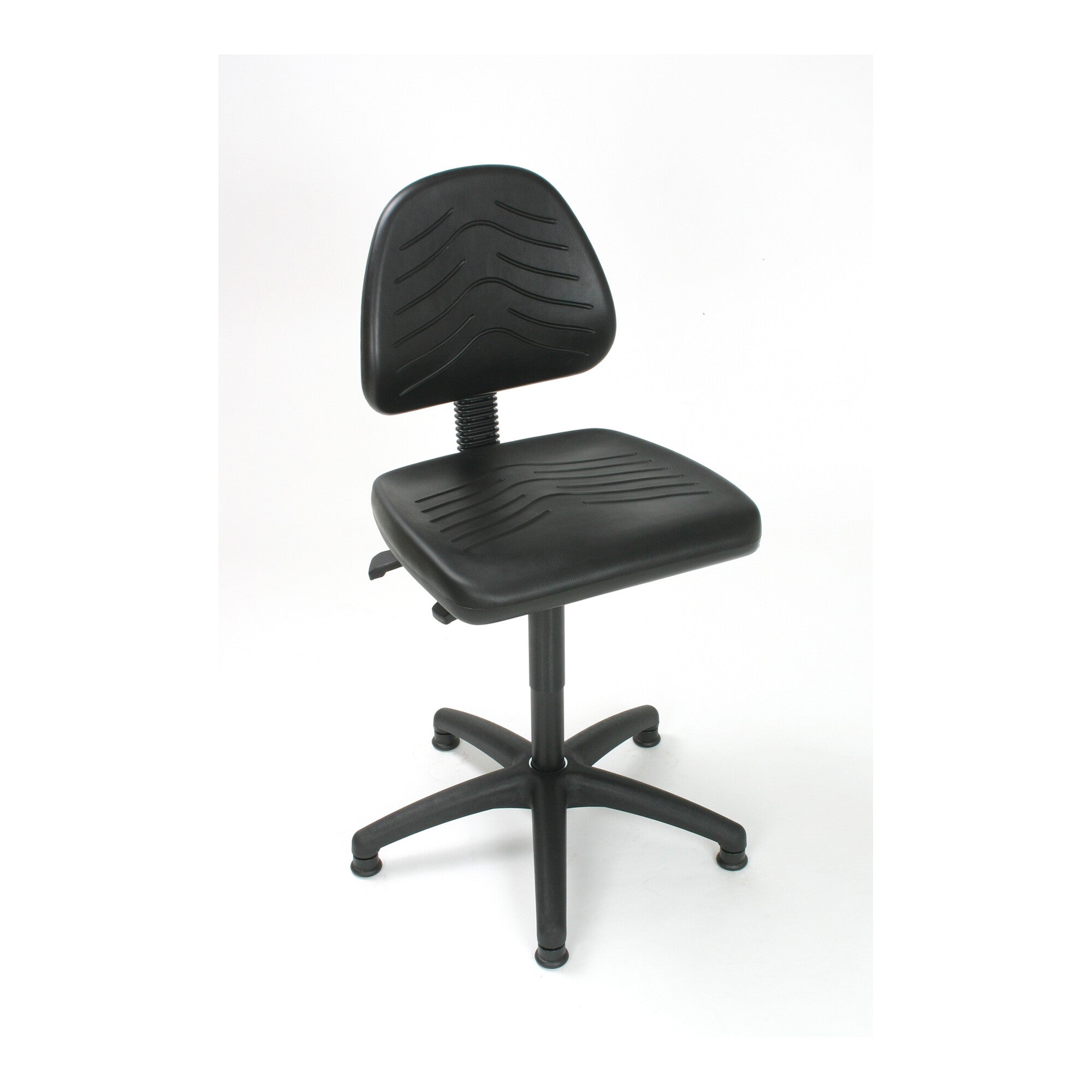 STIER Arbeitsstuhl mit Gleitern ohne Armlehnen Sitzhöhe 440-630mm PU Schwarz