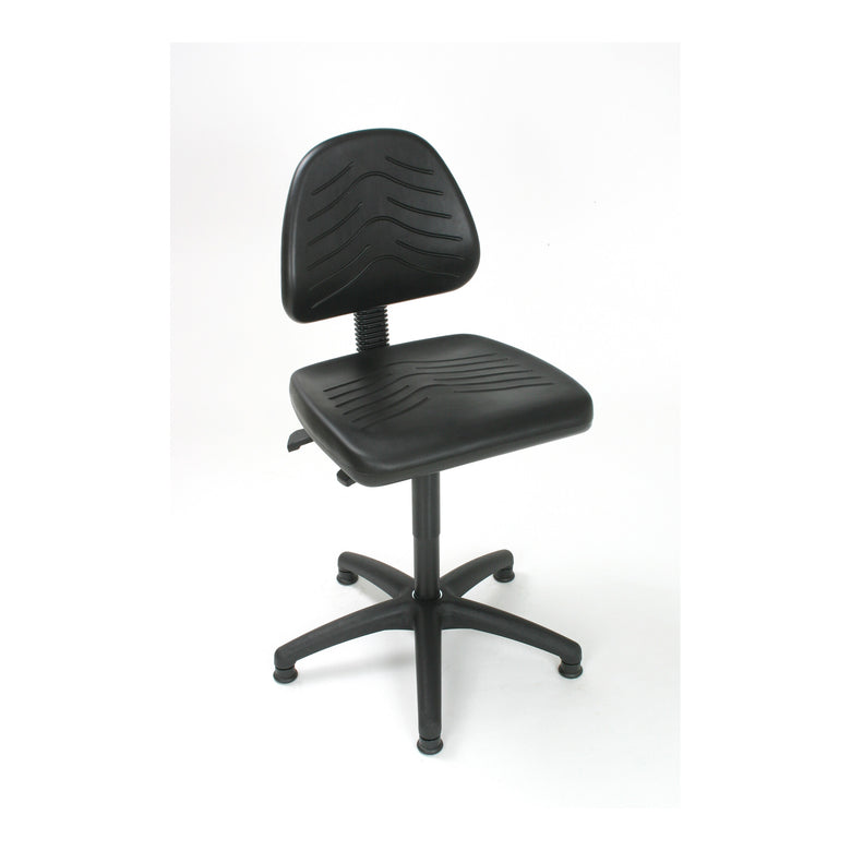 STIER Arbeitsstuhl mit Gleitern ohne Armlehnen Sitzhöhe 440-630mm PU Schwarz