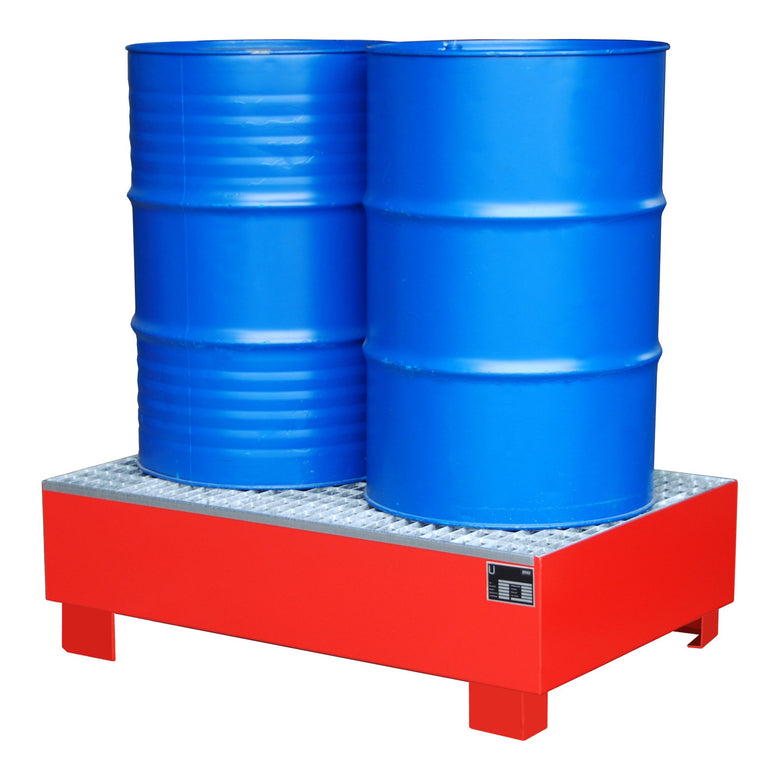 STIER Premium red drip tray for 2x200l barrels 1200x800x360mm