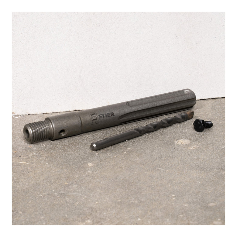 STIER Aufnahmeschaft SDS-Max M16 160 mm inkl. Zentrierbohrer für Hohlbohrkronen.
