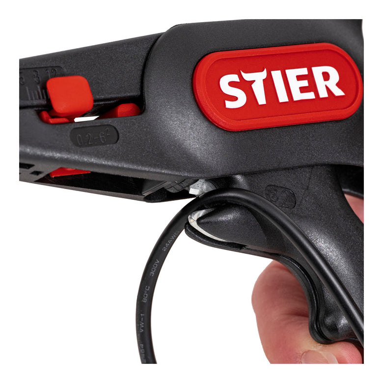 STIER Automatic stripping pliers 0.2 - 6.0 mm² 165 mm scanning system and