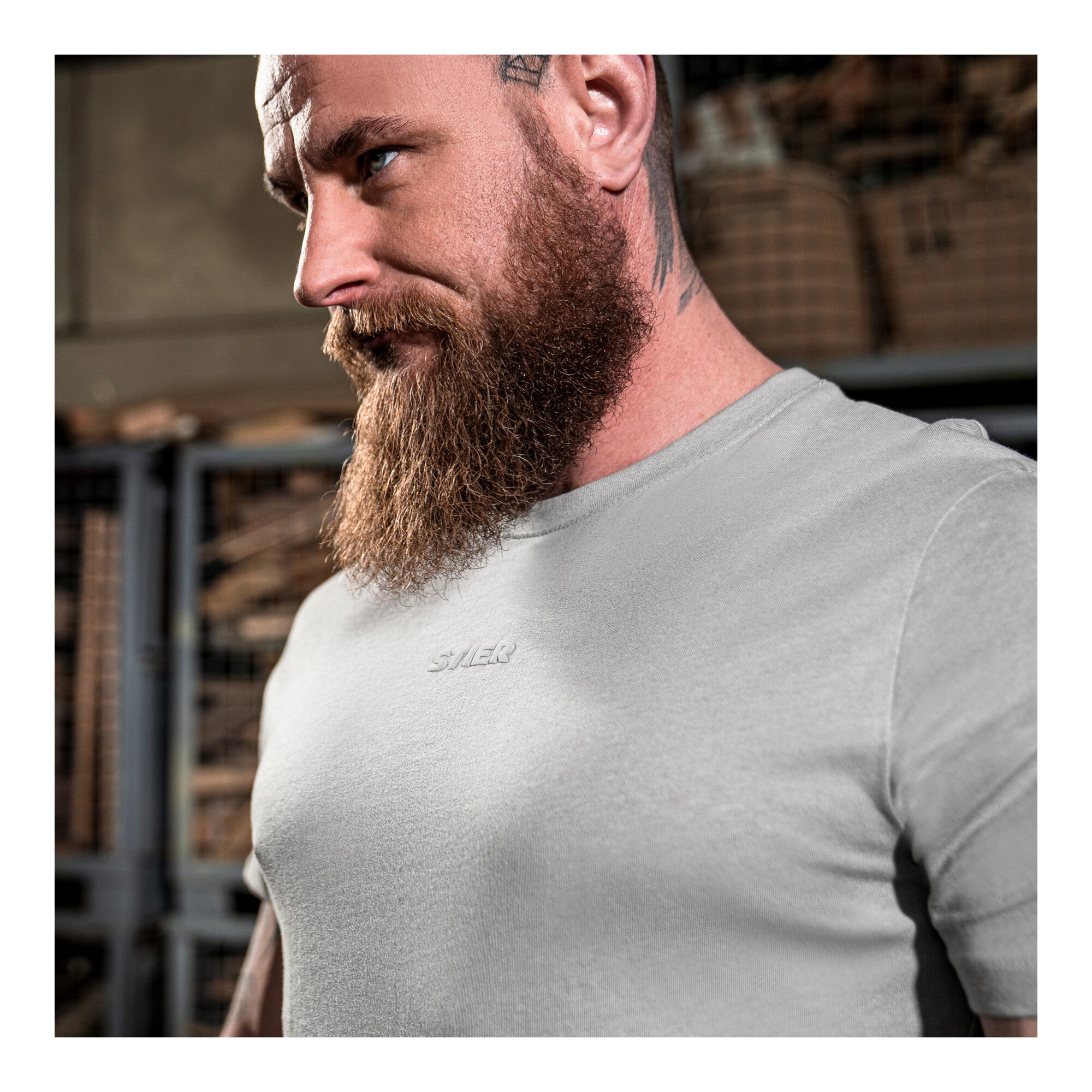 STIER Basic Tee L Ice Grey
