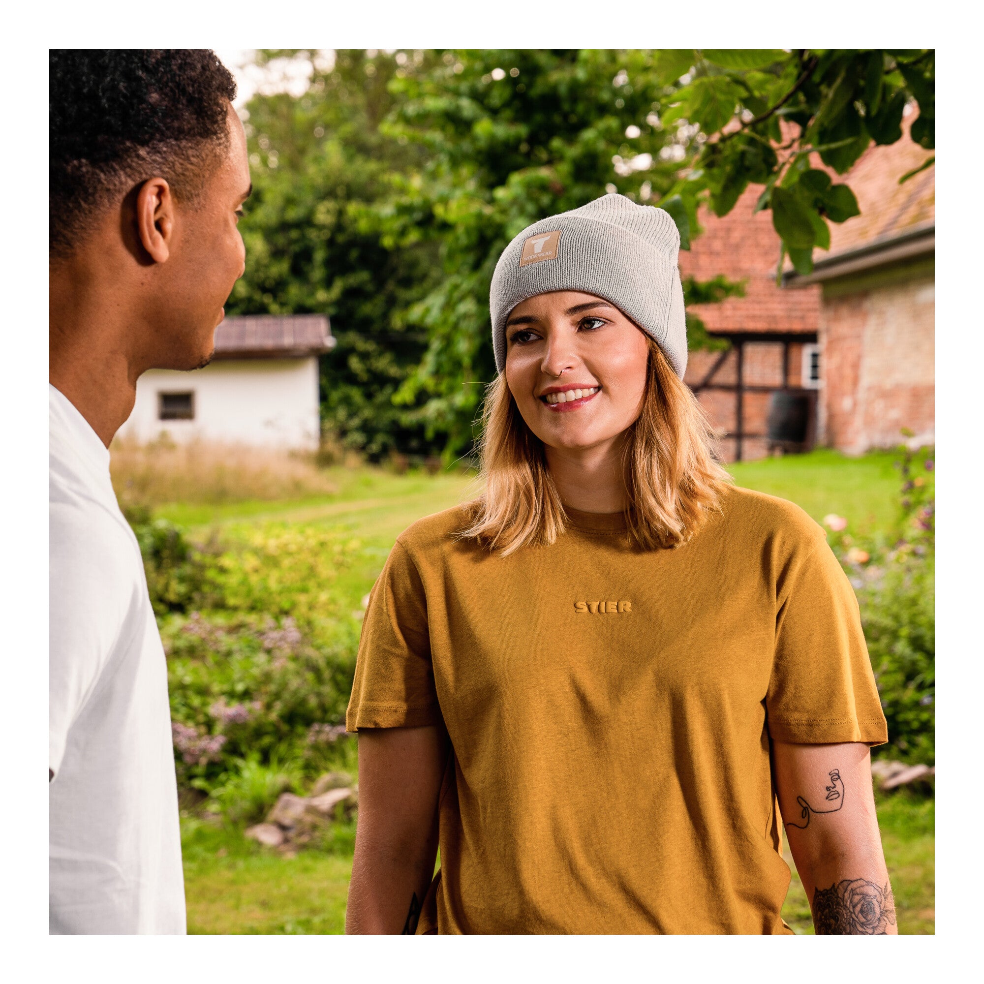 STIER Basic Tee M Golden Brown