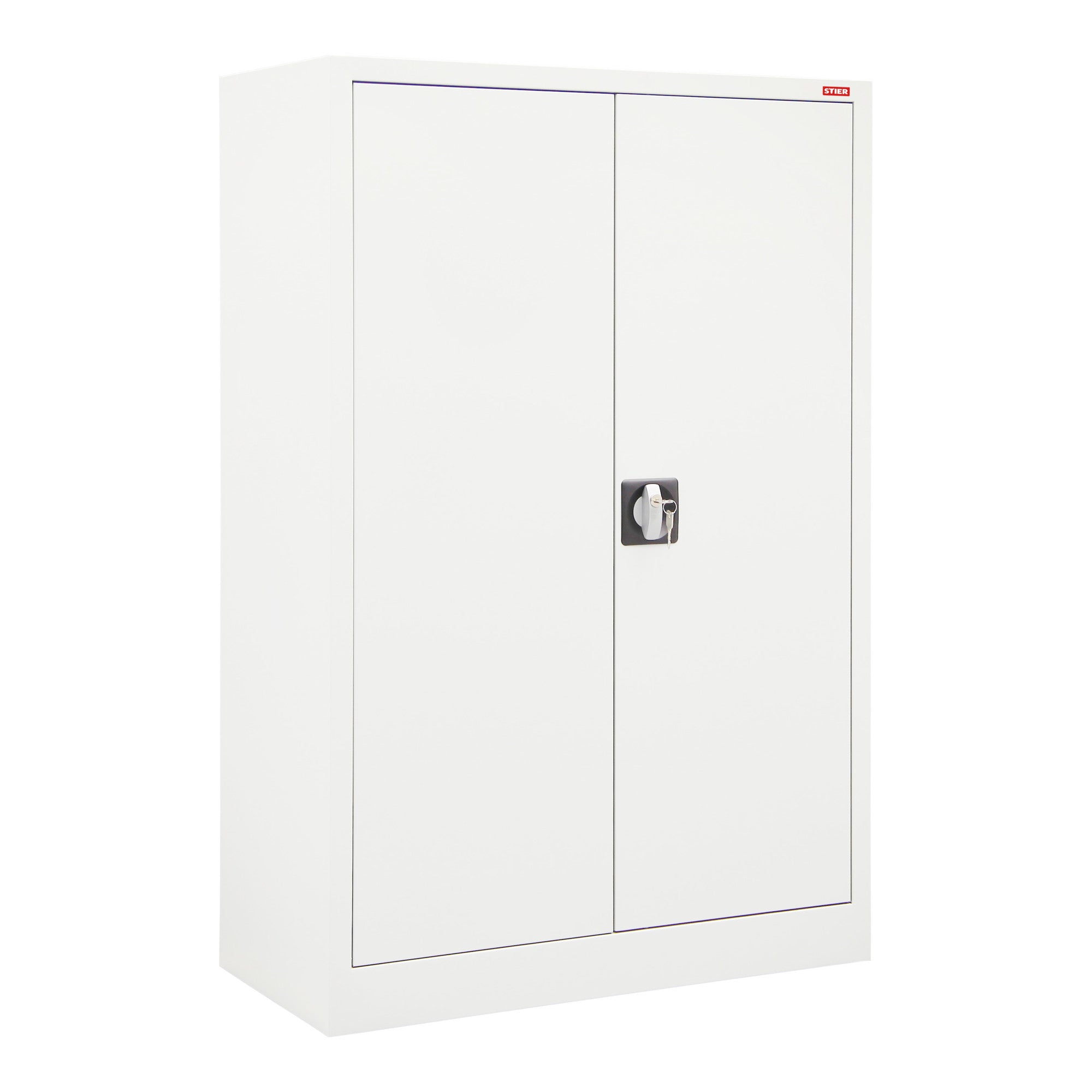 STIER side cabinet with 2 shelves, light grey, welded, various sizes