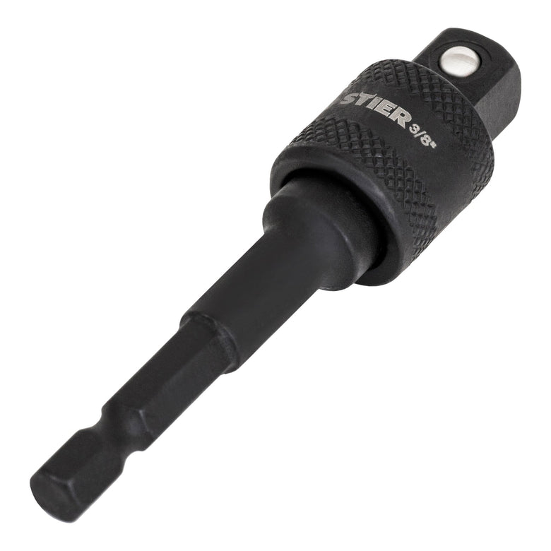 STIER Bit Adapter, 1/4 Zoll Antrieb, Vierkant hohl, Aufnahme von Steckschlüssel-Einsätzen, Stecknüsse, Schnellverschluss-System für Bohrmaschinen und Schrauber geeignet, Stecknuss Adapter