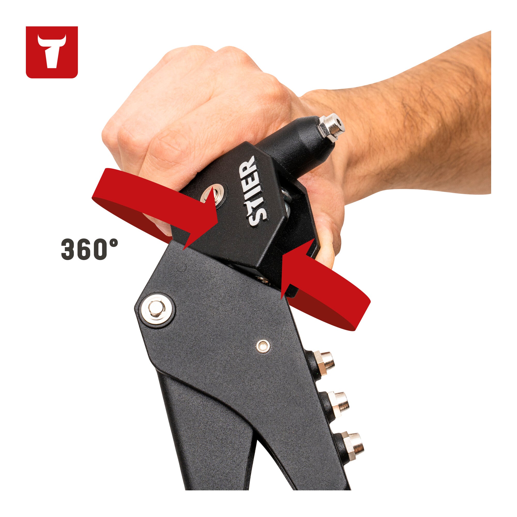 STIER Premium blind rivet set with 360° hand rivet pliers, 501 pieces, 500 blind rivets
