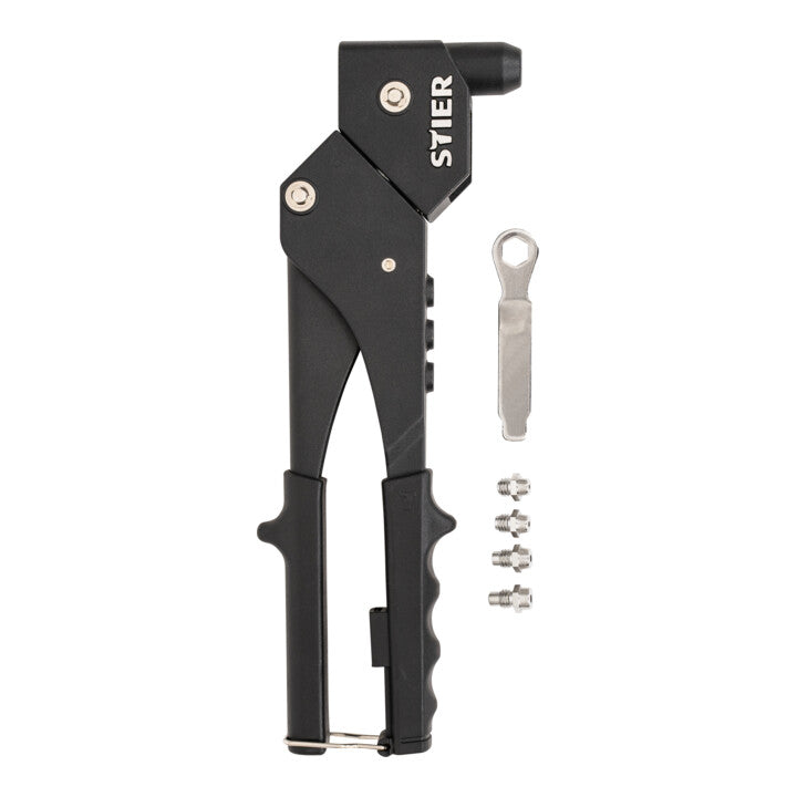 STIER Premium blind rivet set with 360° hand rivet pliers, 501 pieces, 500 blind rivets