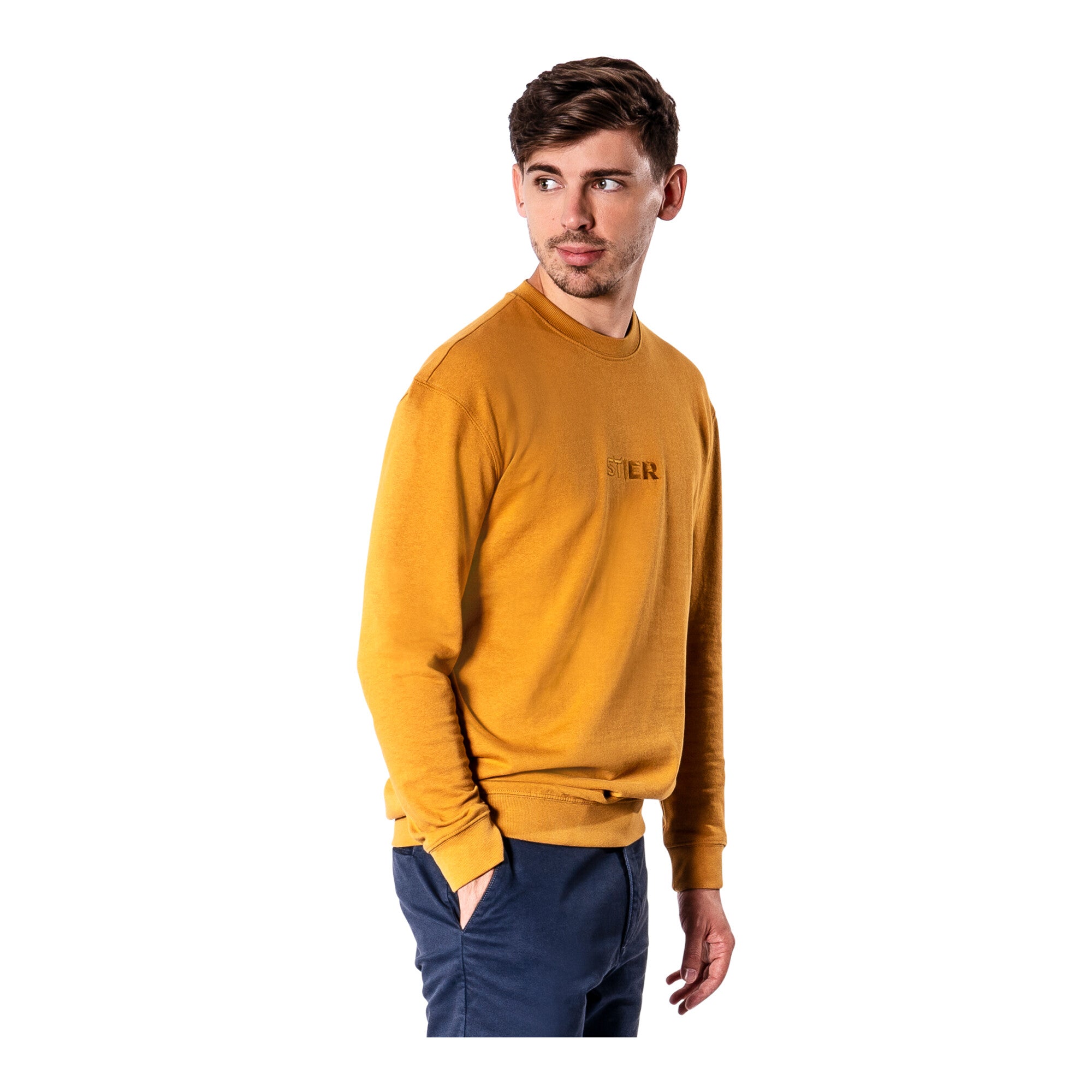 STIER Crew Sweat Style Embro M Golden Brown