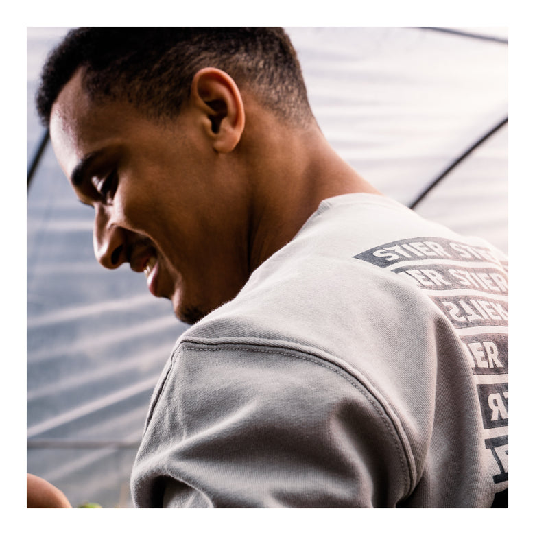 STIER Crew Sweat Style Print L Ice Grey