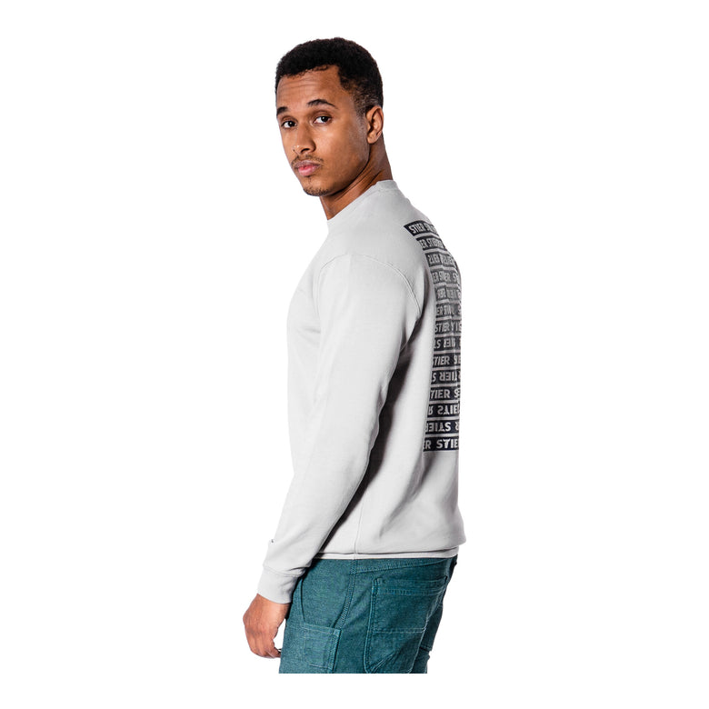STIER Crew Sweat Style Print L Ice Grey