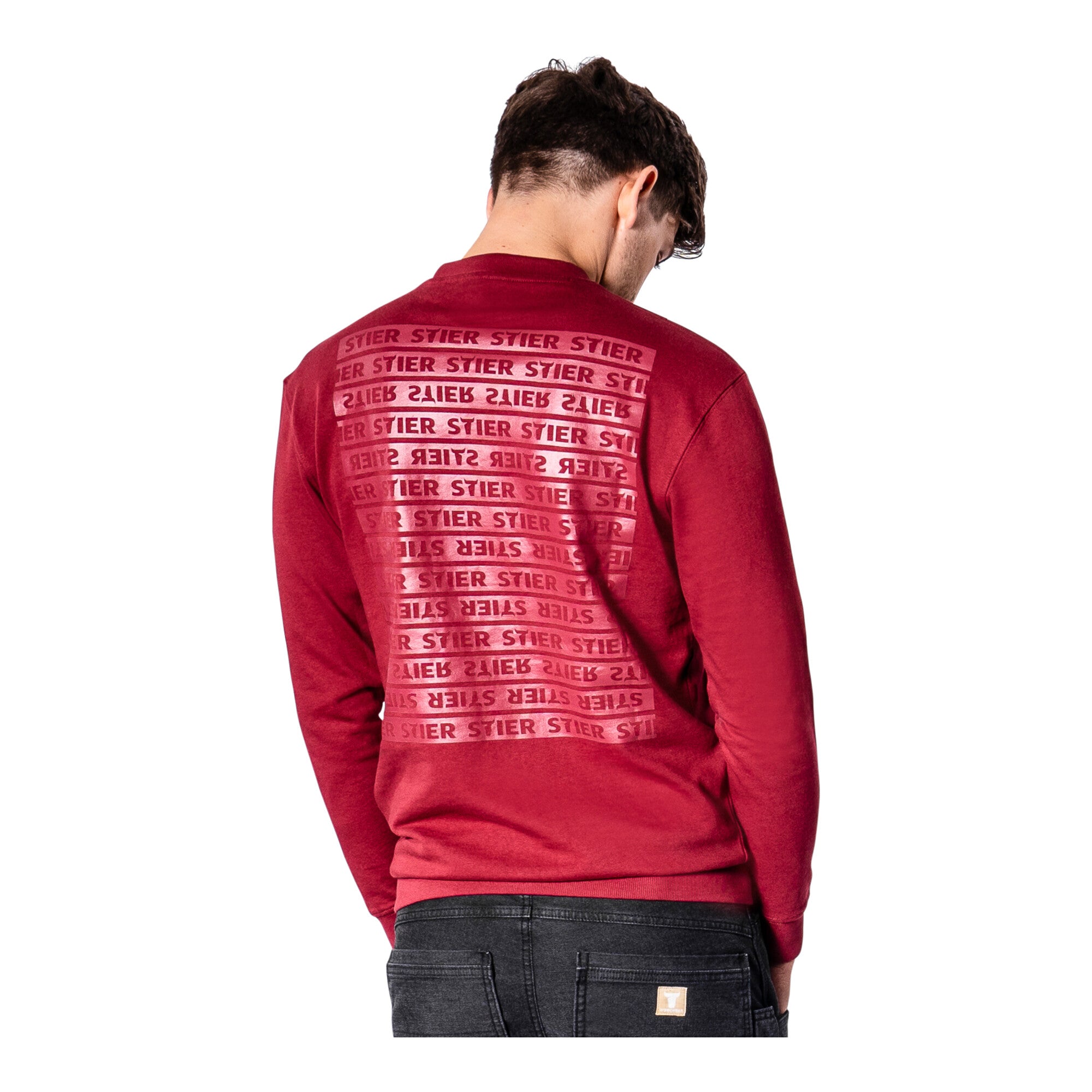 STIER Crew Sweat Style Print S Deep Red
