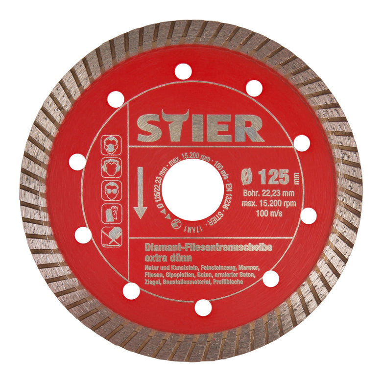 STIER Premium Diamond Tile Cutting Disc Ø 115 125mm Tile Diamond Cutting Disc