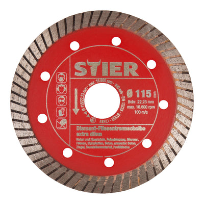 STIER Premium Diamond Tile Cutting Disc Ø 115 125mm Tile Diamond Cutting Disc