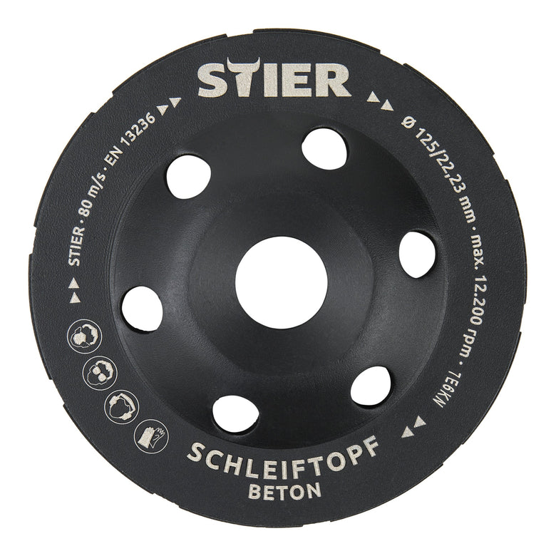 STIER Diamant-Schleiftopf Schleifteller Diamantschleifer Topfschleifer