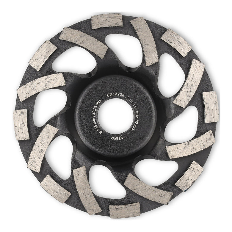 STIER diamond cup wheel 125 x 22.23 mm abrasive with unique