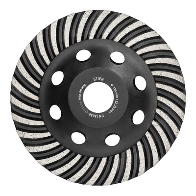 STIER Diamantschleiftopf 125 x 22,23 mm mit Turbo-Rand für Beton und Naturstein