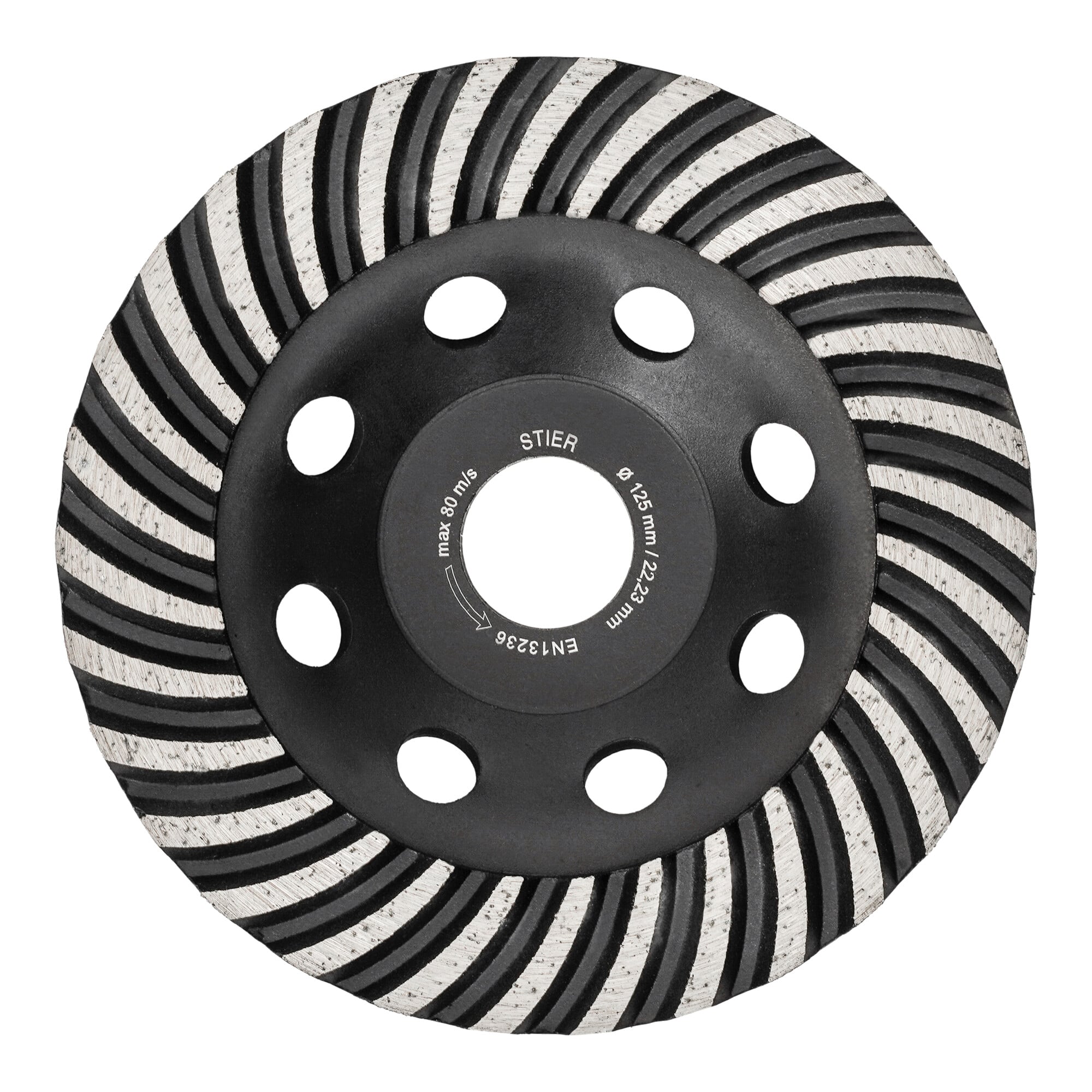 STIER Diamantschleiftopf 125 x 22,23 mm mit Turbo-Rand für Beton und Naturstein