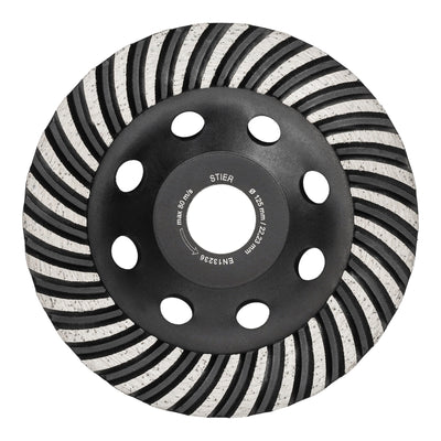STIER Diamantschleiftopf 125 x 22,23 mm mit Turbo-Rand für Beton und Naturstein