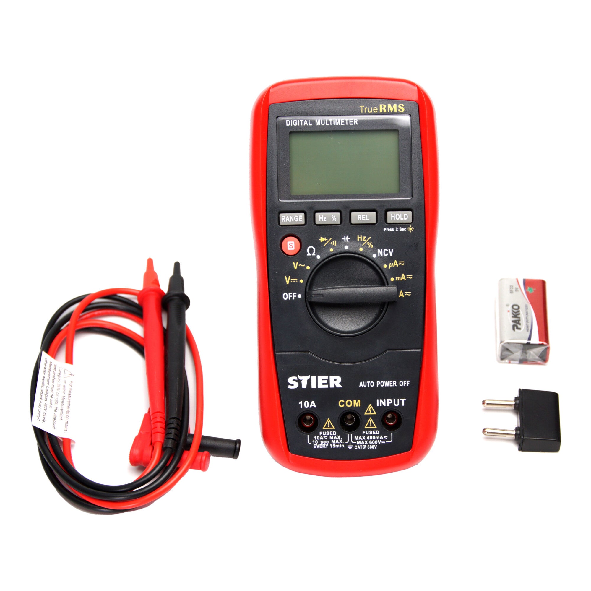 STIER Digital Multimeter 2 - 600V AC / 0,2 - 600V DC CATII 600V Kapazitäten