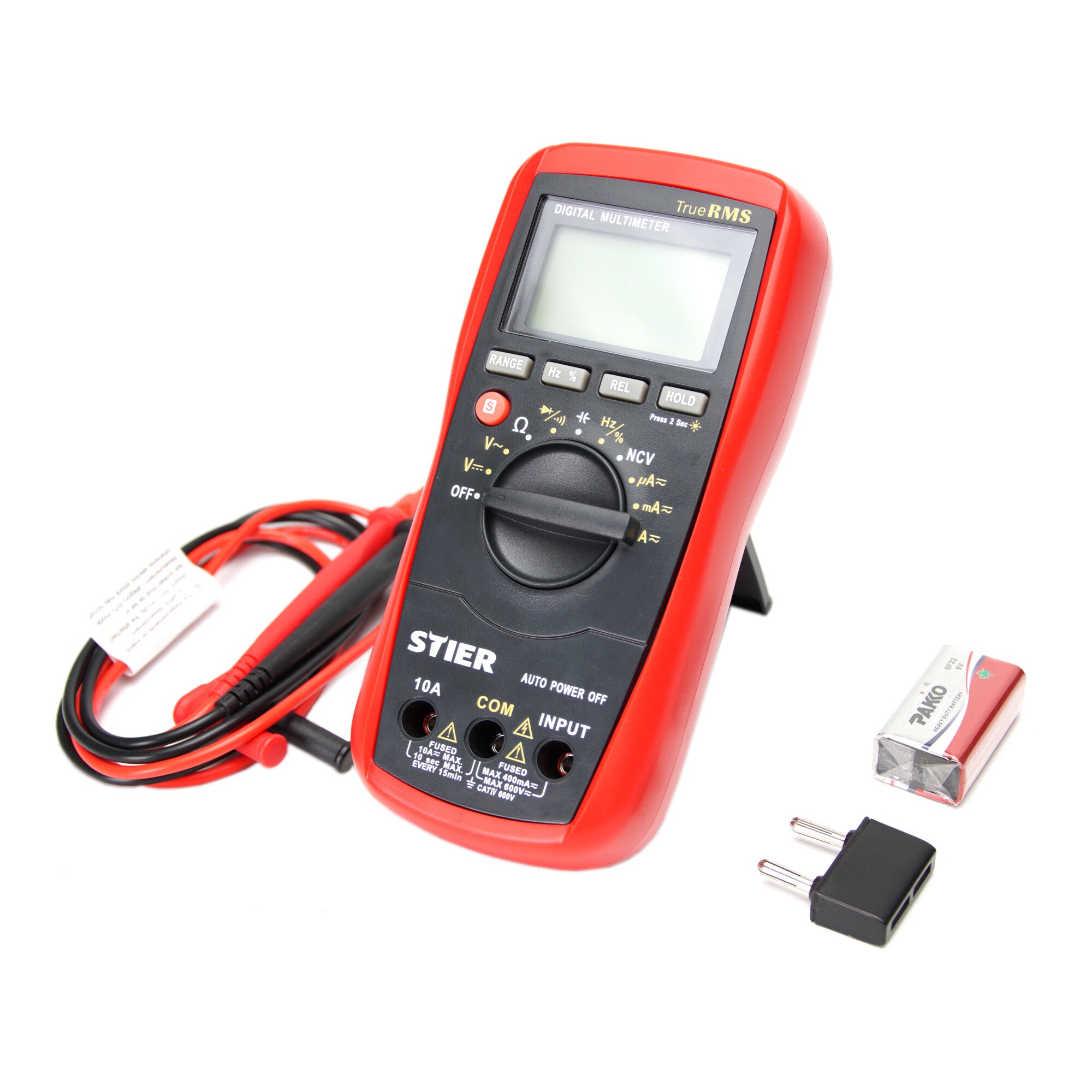 STIER Digital Multimeter 2 - 600V AC / 0,2 - 600V DC CATII 600V Kapazitäten