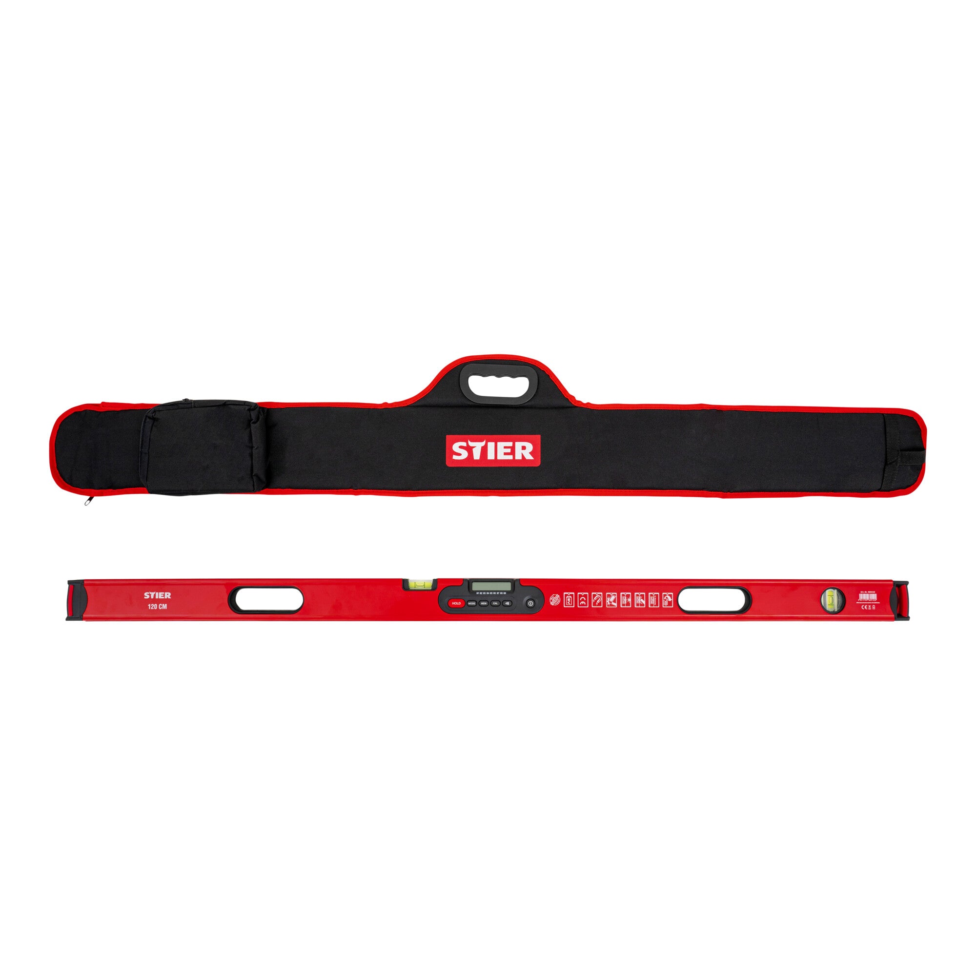 STIER Digital Spirit Level SDW-1200 LCD Display ±0.2° HOLD Function 120 cm